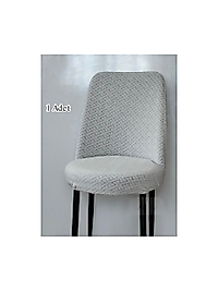Jakarlı kumaş ilmek Desen oval sandalye kılıfı. Lastikli, yıkanabilir, esnek sandalye örtüsü (1 adet) Taş Gri