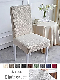 Likrali Kumaş Tuğla Desenli Sandalye Örtüsü, Lastikli, Esnekli, kaliteli Sandalye Kılıfı 1 Adet