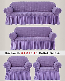 Bürümcük Koltuk örtüsü, Kanepe, Çekyat Örtüsü, Koltuk Kılıfı 3 2 1 1 Takım