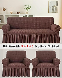 Bürümcük Koltuk örtüsü, Kanepe, Çekyat Örtüsü, Koltuk Kılıfı 3 +1+ 1 Takım