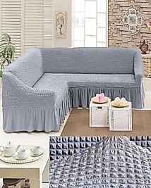 Bürümcük Köşe Koltuk, Kanepe Örtüsü, Koltuk Kılıfı, Lastikli, Etekli, L Köşe 1 adet