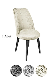 kadife kumaş oval sandalye kılıfı,sandalye örtüsü 1 adet Krem
