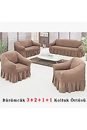 Bürümcük Koltuk örtüsü, Kanepe, Çekyat Örtüsü, Koltuk Kılıfı 3 2 1 1 Takım kum