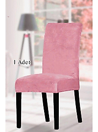 Ipek Kadife Sandalye Kılıfı Sandalye Örtüsü Lastikli Standart 1 Adet Pembe