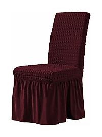 brürümcük ETEKLİ sandalye kılıfı, lastikli,esnekli sandalye örtüsü 1 adet Bordo