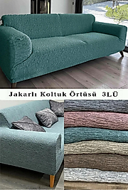 Jakarlı çubuk, düz desen Koltuk Kanepe Chester Örtüsü Koltuk Kılıfı 3 Kişilik Bir Adet mint yeşil
