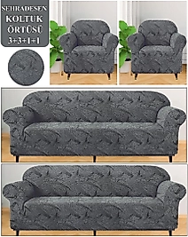 Sehra desen Koltuk Örtüsü Takımı Çekyat-kanepe Kılıfı Takımı 3 3 1 1 Yıkanabilir Streçli Lastikli Esnek