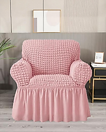Bürümcük koltuk örtüsü ,berjer kılıfı, tek kişilik, etekli, lastikli, esnek, yıkanabilir Pembe