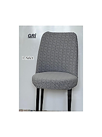 Jakarlı kumaş ilmek Desen oval sandalye kılıfı. Lastikli, yıkanabilir, esnek sandalye örtüsü (1 adet) Gri
