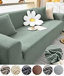 Jakarlı Tuğla Desen Koltuk Örtüsü Çekyat Kanepe Kılıfı Lastikli Kayma Yapmayan 3 Kişilik mint yeşil