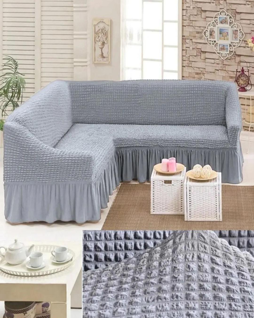 Bürümcük Köşe Koltuk, Kanepe Örtüsü, Koltuk Kılıfı, Lastikli, Etekli, L Köşe 1 adet