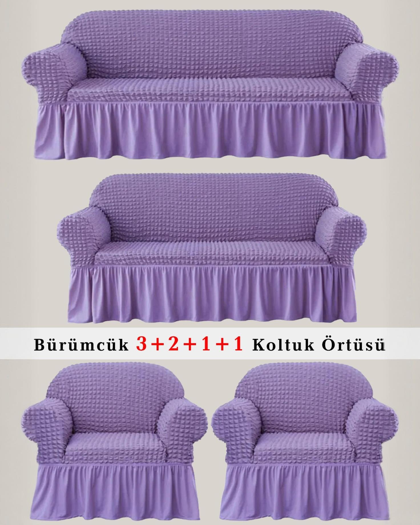 Bürümcük Koltuk örtüsü, Kanepe, Çekyat Örtüsü, Koltuk Kılıfı 3 2 1 1 Takım