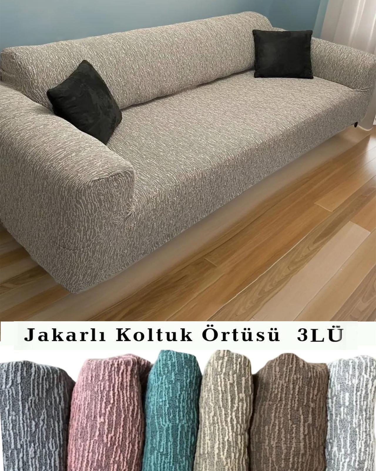 Jakarlı çubuk, düz desen Koltuk Kanepe Chester Örtüsü Koltuk Kılıfı 3 Kişilik Bir Adet