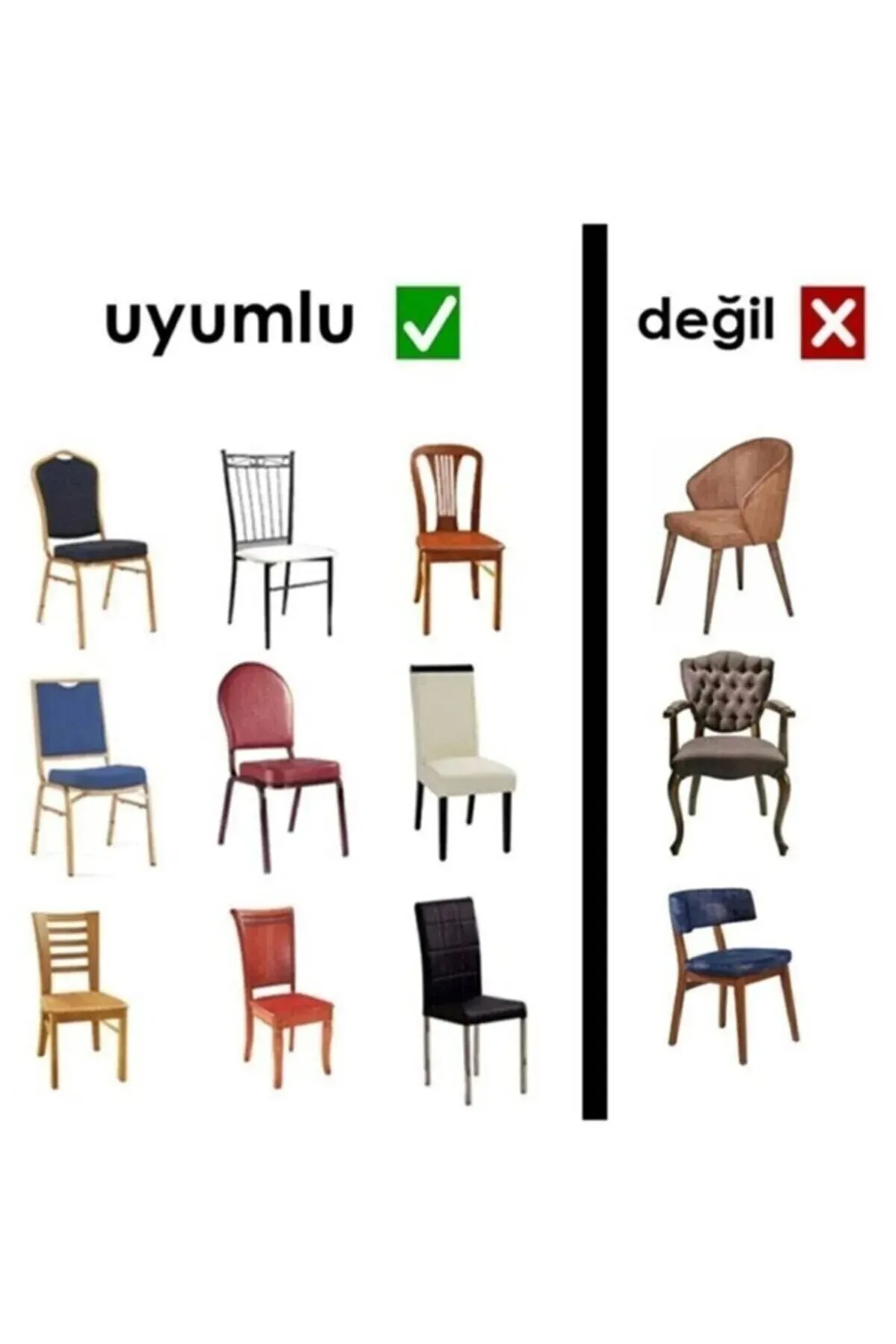 Jakarli Şal Desen Etekli Sandalye Örtüsü, yüksek Kaliteli, yıkanabilir, esnekli, lastikli 6 Adet Taş Gri